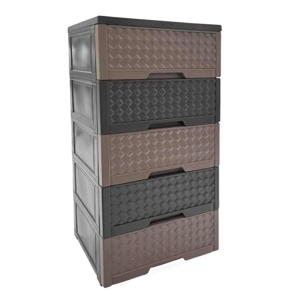 Gavetero Moderno Plastek 5 Gavetas / Plástico / Cafe Combinado