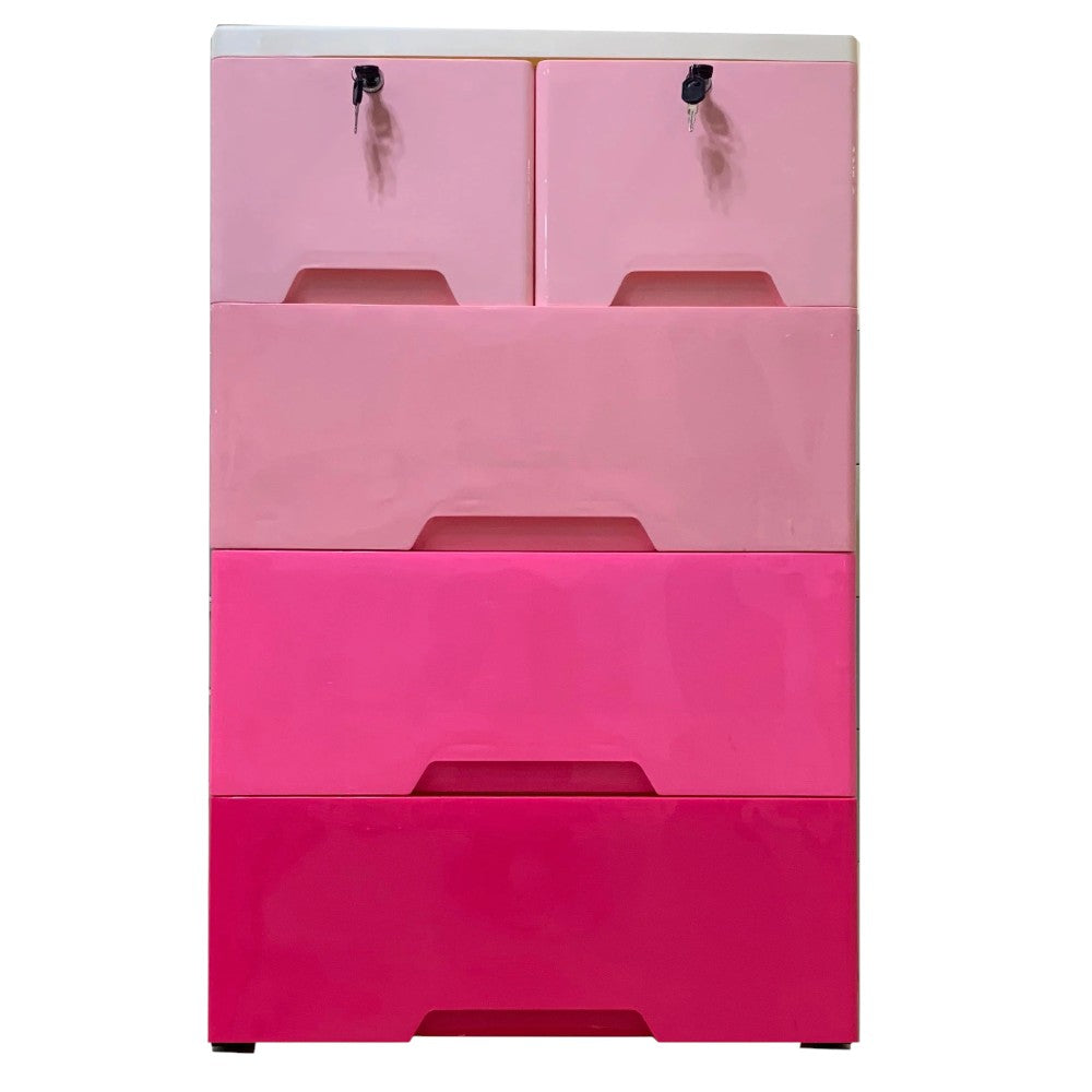 Gavetero de Plástico / Elements Furniture / 4 Niveles / Rosado