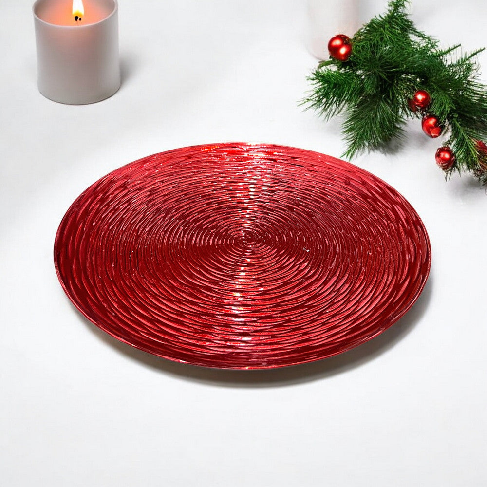 Plato Redondo Decorativo 30 Cm Rojo