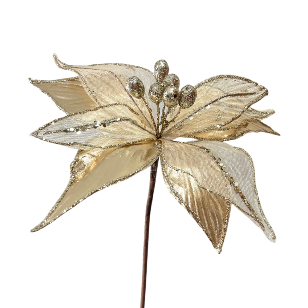 Flor Navideña Poinsettia 50 Cm Rose
