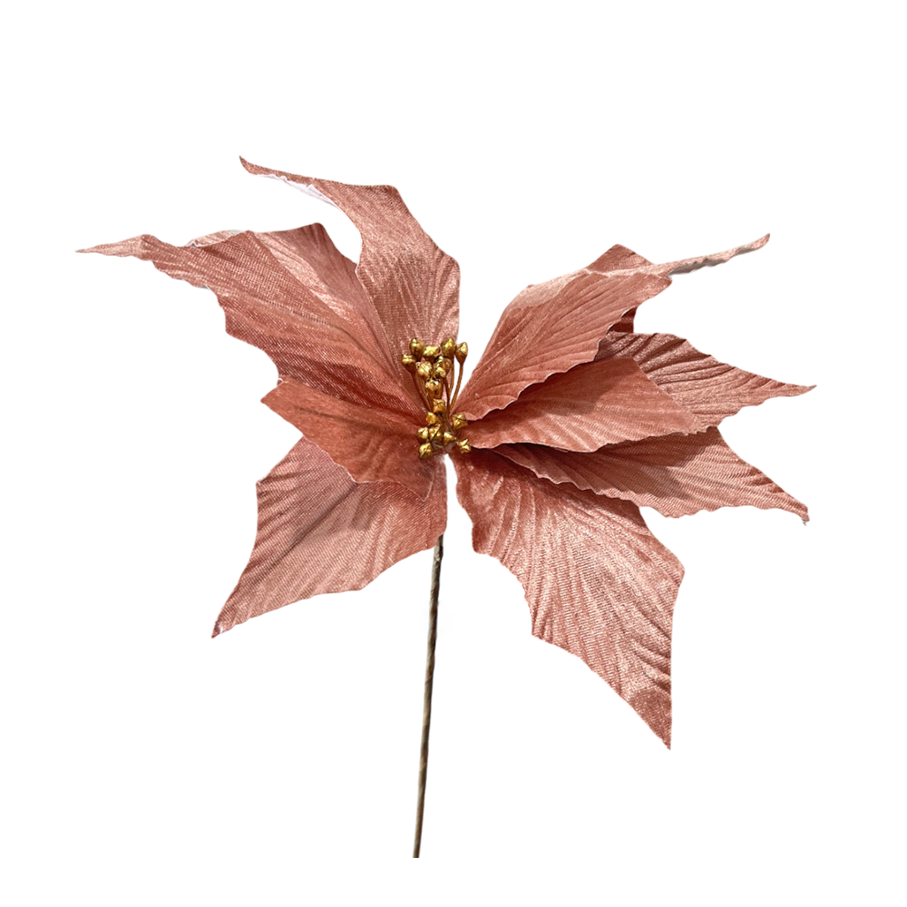 Flor Navideña Poinsettia 30 Cm Rose