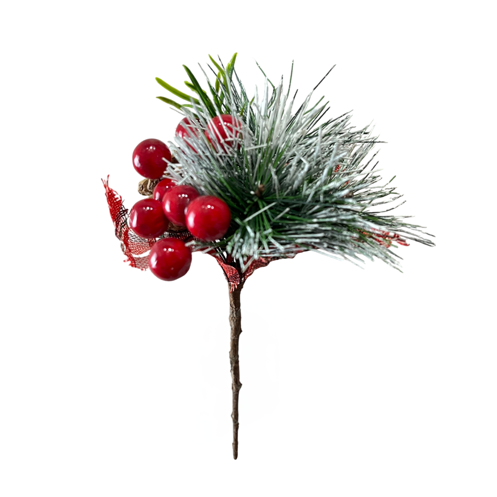 Christmas Pick Flower 22 cm Red