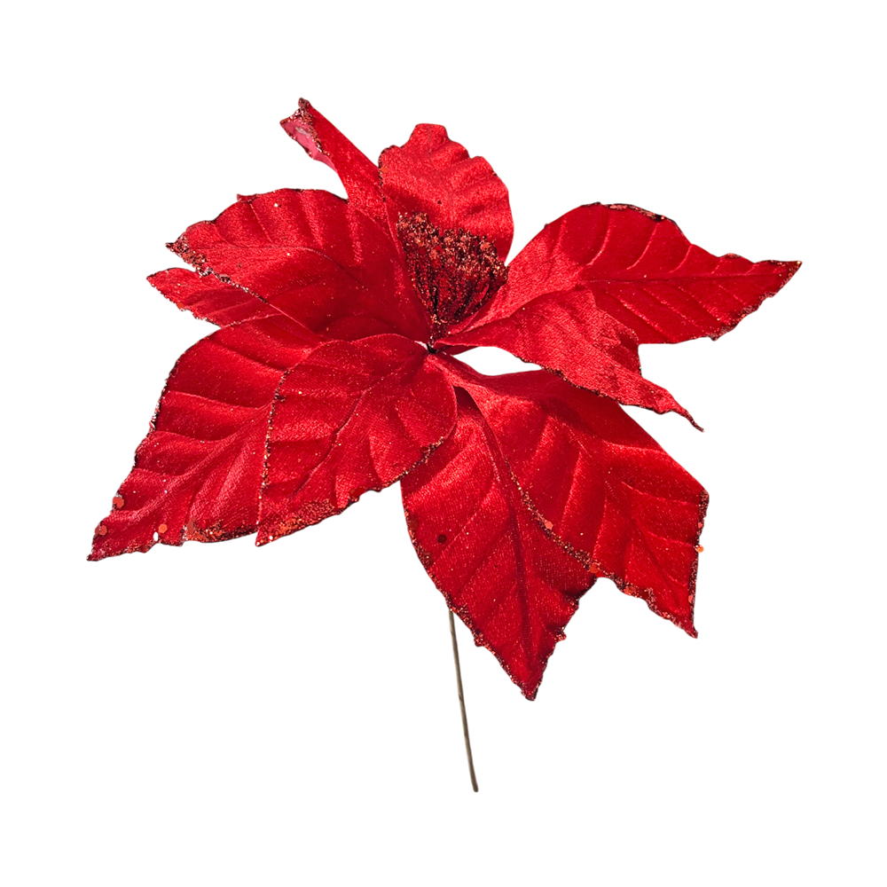 Flor Navideña Poinsettia 30 Cm Red