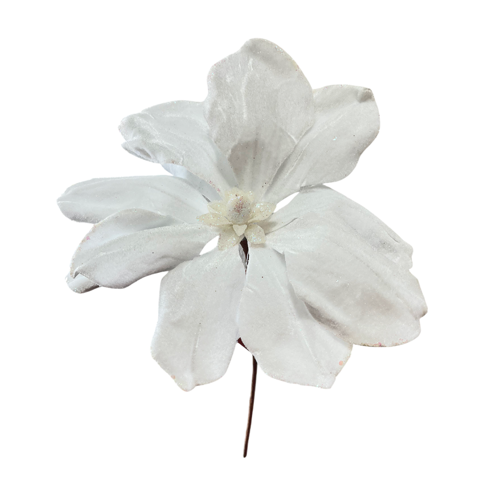 Flor Navideña Poinsettia / 30 cm / Blanca / Montefiori Christmas