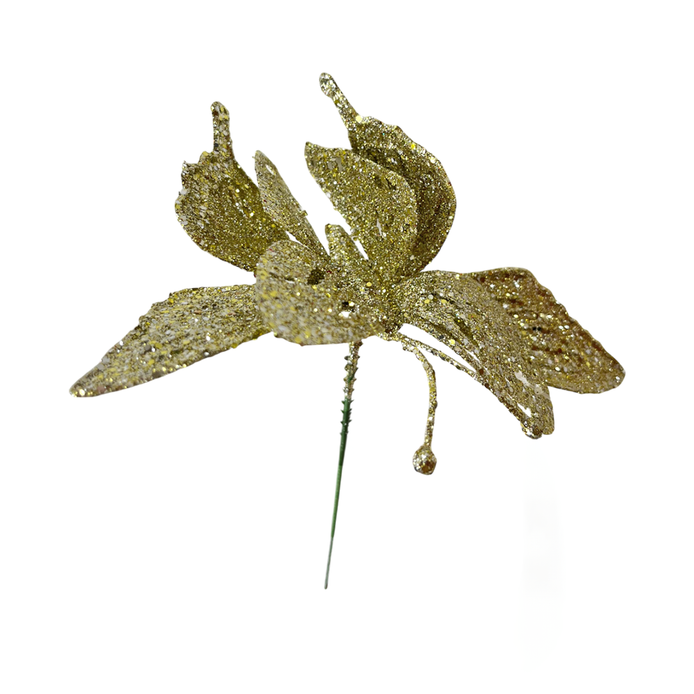 Pick Navideño Mariposa 14 Cm Gold