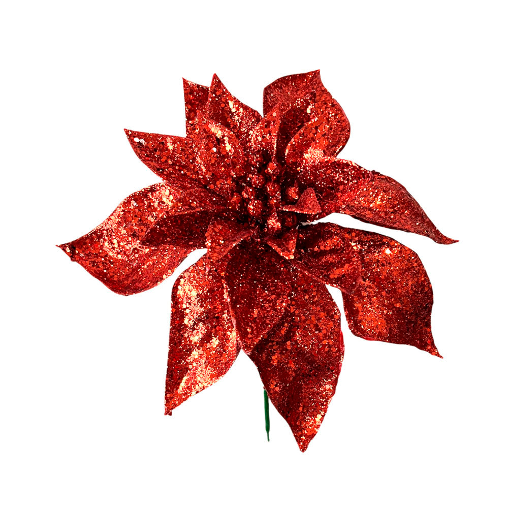 Pick Navideño Flor 20 Cm Rojo