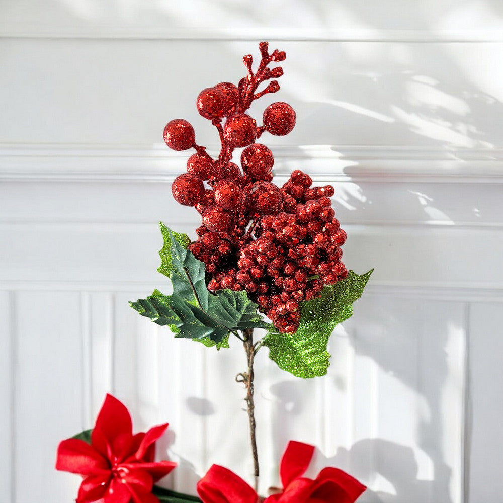 Pick Navideño Flor 20 Cm Red