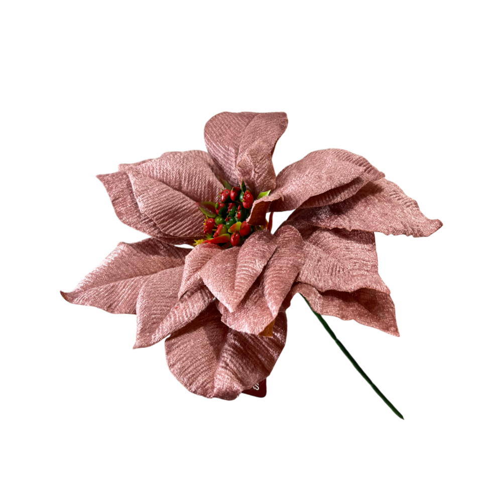 Flor Navideña Poinsettia 25 Cm Rose