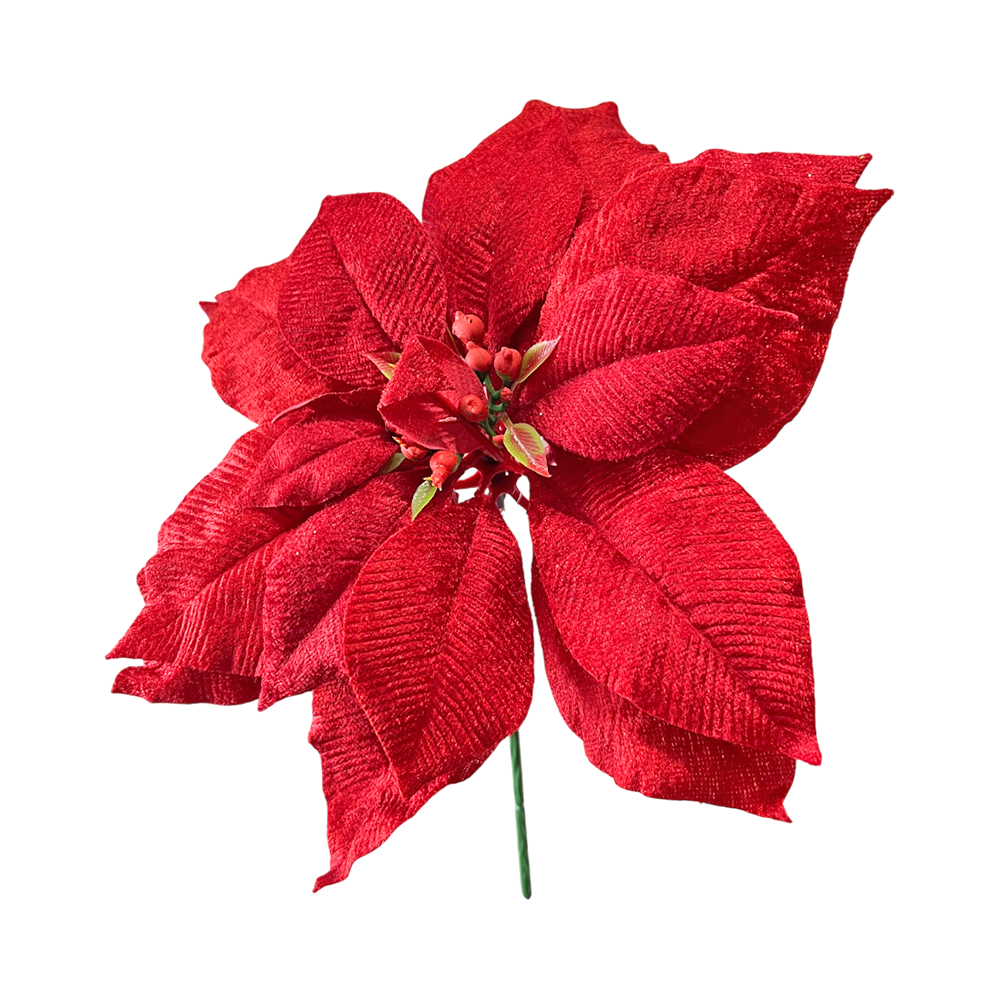 Flor Navideña Poinsettia 25 Cm Red