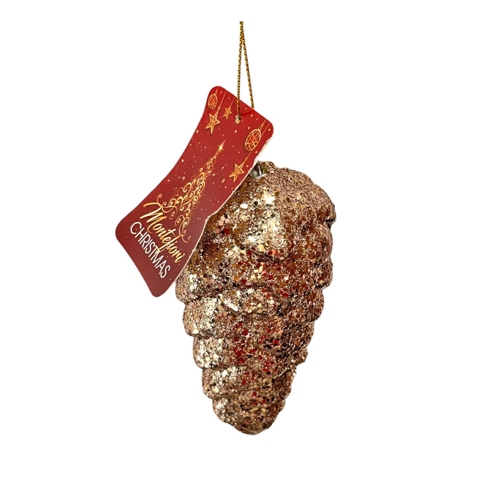 Ornamento Navideña Piña 13 Cm Rose Gold