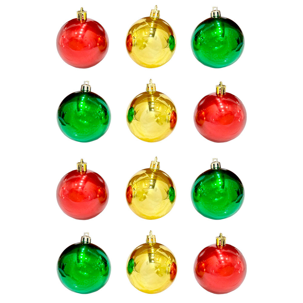 Bolas Navideñas Maranelo Christmas 12 Piezas de 6Cm / Lisas / Surtido