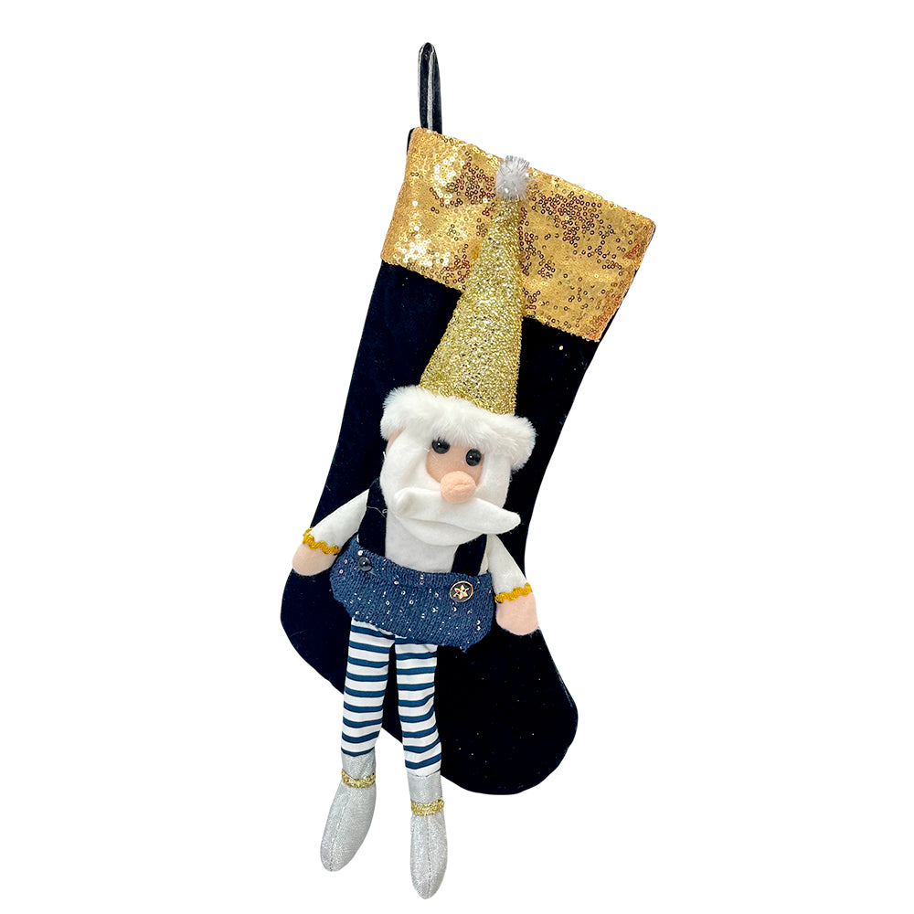 Bota Navideña para Puerta / Black & Gold / Christmas Elegance