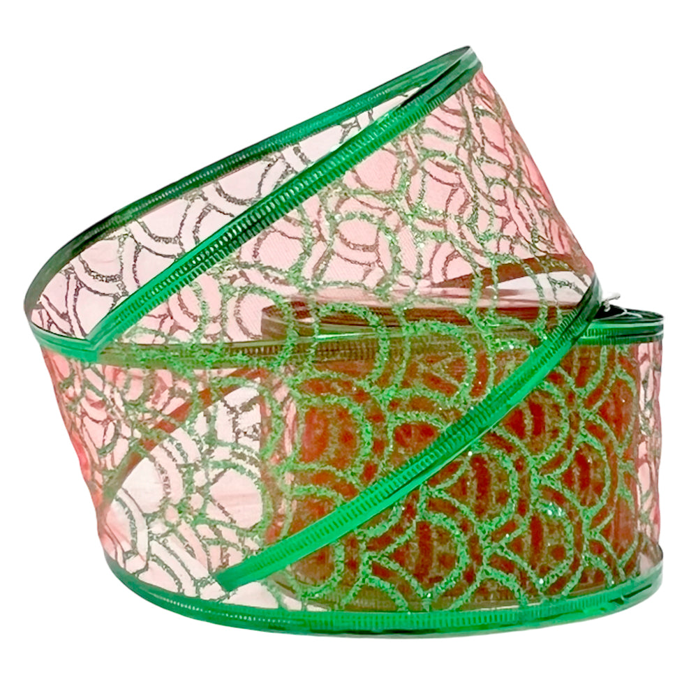 Cinta Navideña Miro Christmas / Red-Green / 2.5"x10Yd