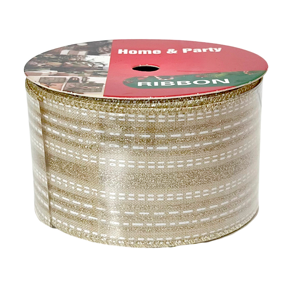Cinta Decorativa Navideña Christmas Elegance / 2.5"x10Yd / Surtido