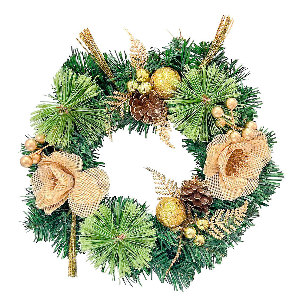 Corona Navideña 30 x 5 x 30 cm Gold / Christmas Elegance