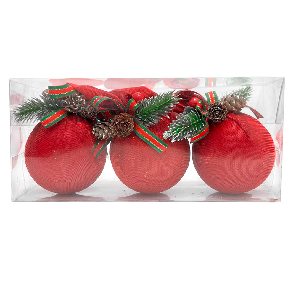 Esferas Decorativas Navideñas / Christmas Elegance / Set 3 Piezas Surtidas