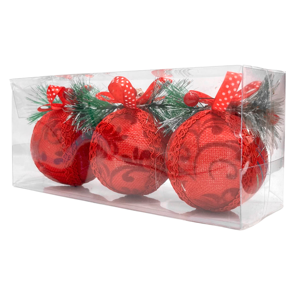 Esferas Decorativas Navideñas / Christmas Elegance / Set 3 Piezas Surtidas