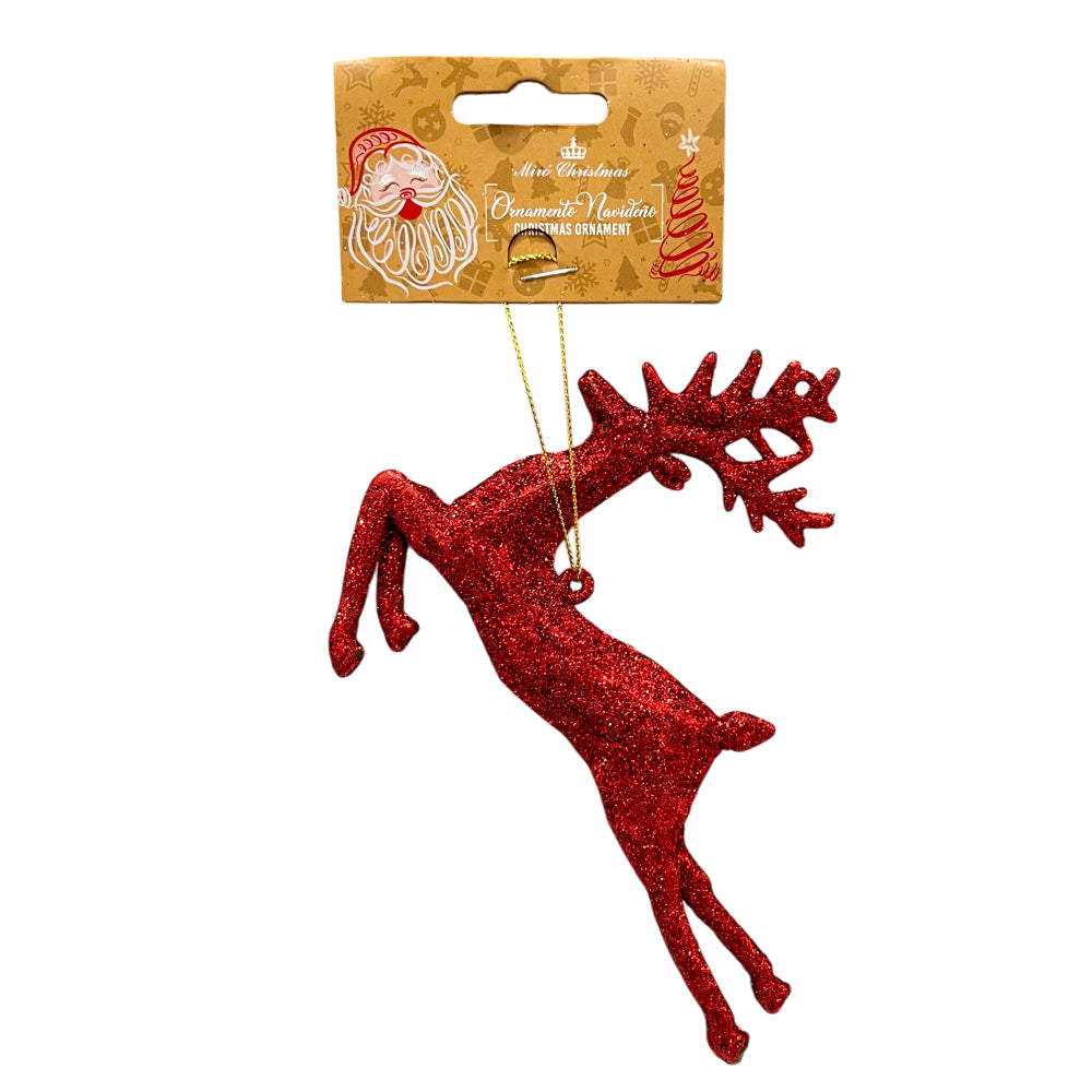 Ornamento Navideño Reno / Miro Christmas / 13x15 cm Rojo