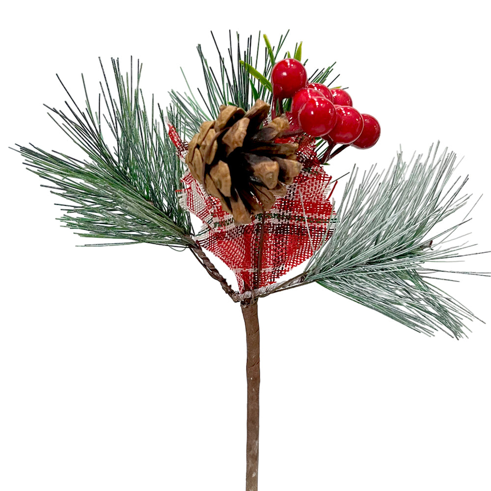 Pick Navideño Flor 22 cm / Rojo / Montefiori Christmas