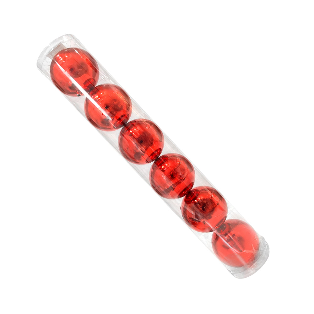 Set de 6 Bolas de Navidad Brillantes 8 cm / Rojas / Maranelo Christmas