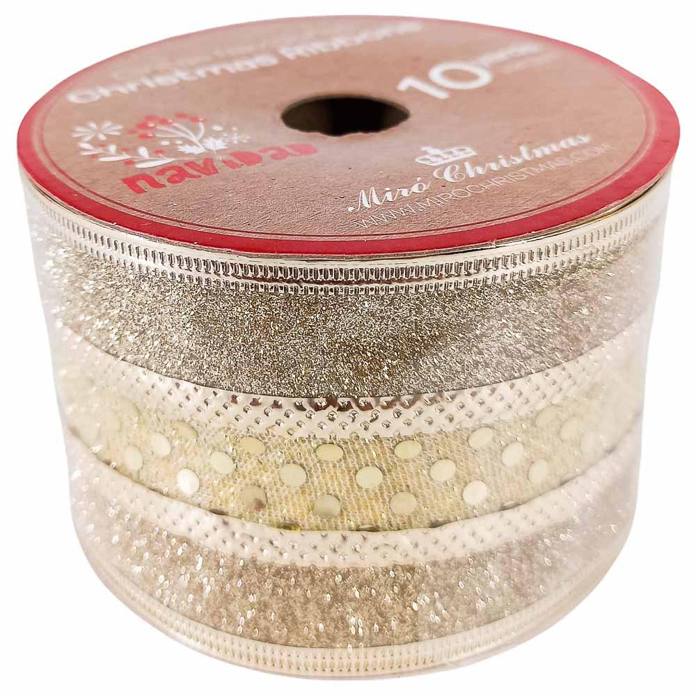 Cinta Decorativa Navideña Miro Christmas 2.5" x 10 yd - Surtido