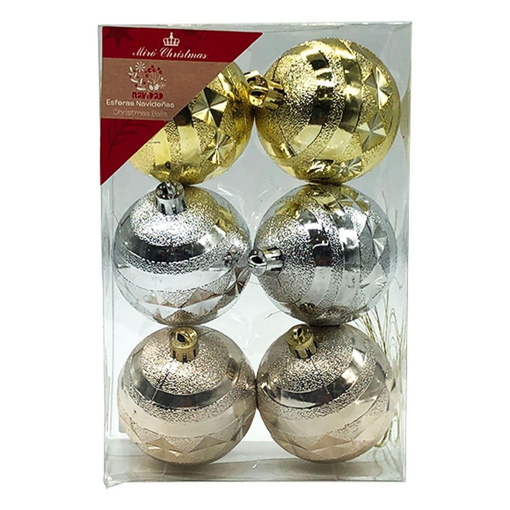 Bolas de Navidad Miro Christmas de 6 cm Brillantes 6 Piezas