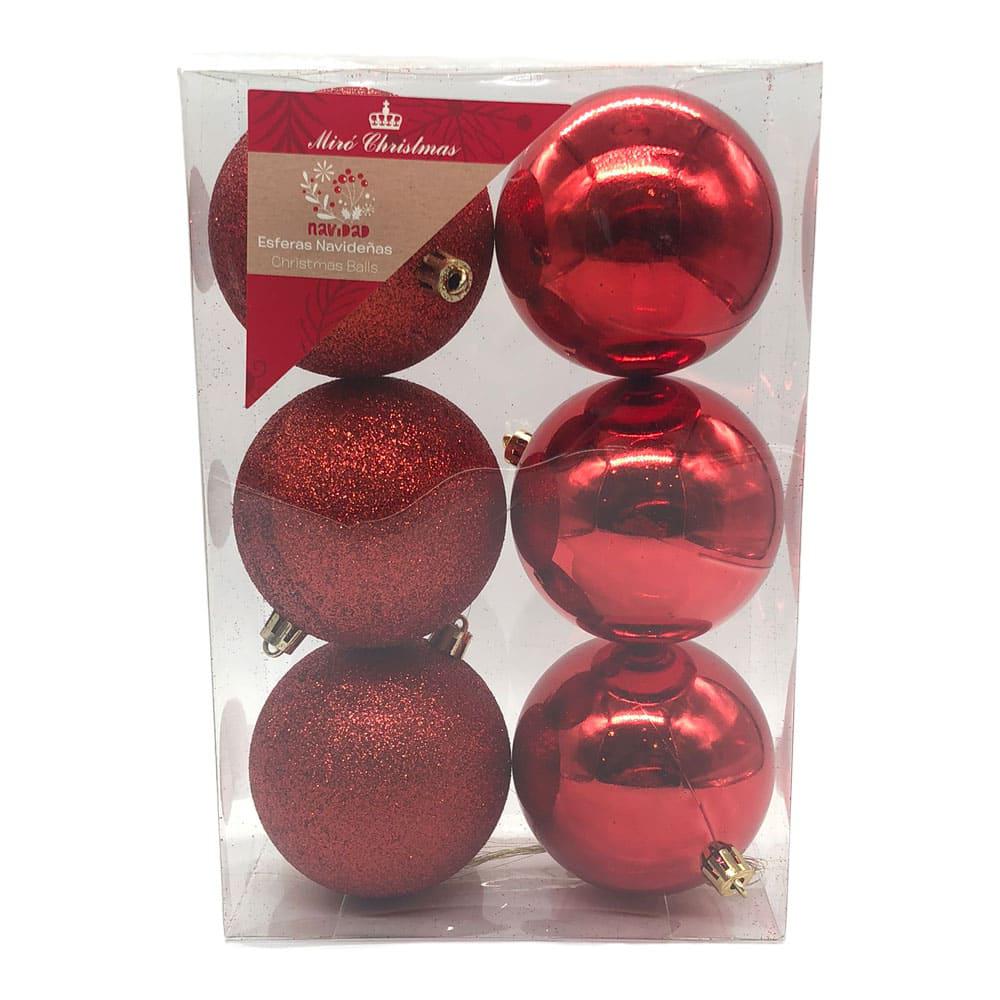 Bolas de Navidad Miro Christmas de 8 cm Brillantes 6 Piezas