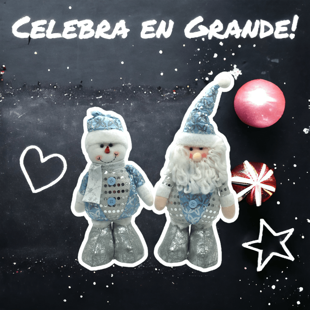 Muñeco de Pie Miro Christmas 33 Cm Celeste/Plateado Surtido