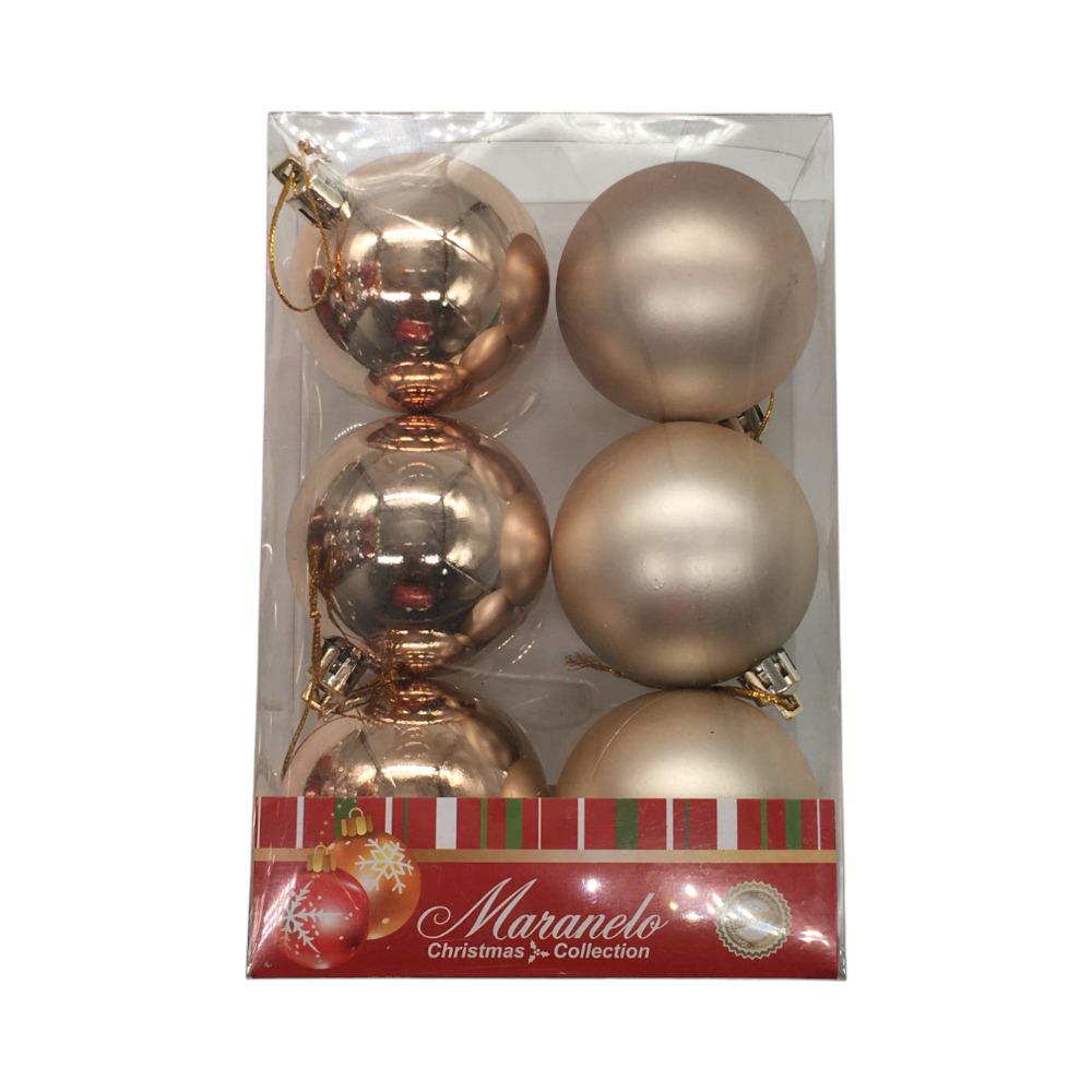 Bolas Navideñas Dorado Mate/Brillante 7 cm