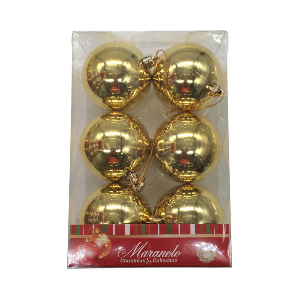 Bolas Navideñas Dorado Brillante 7 cm