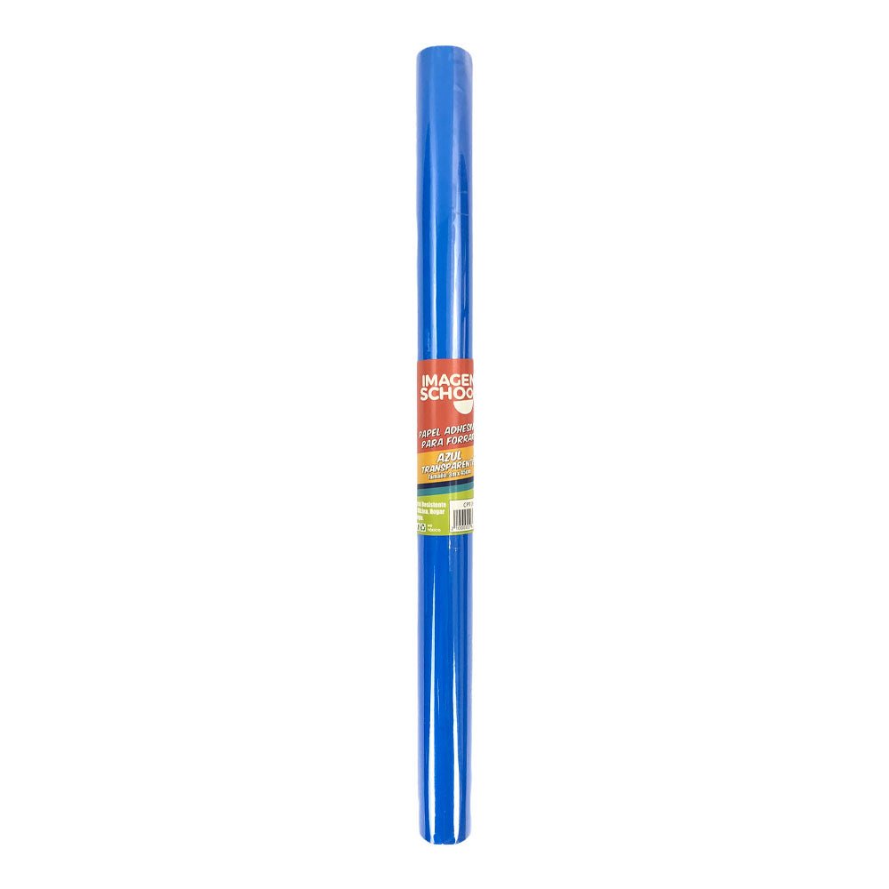 Papel Adhesivo Imagen School Transparente Azul de 3 m x 45 cm