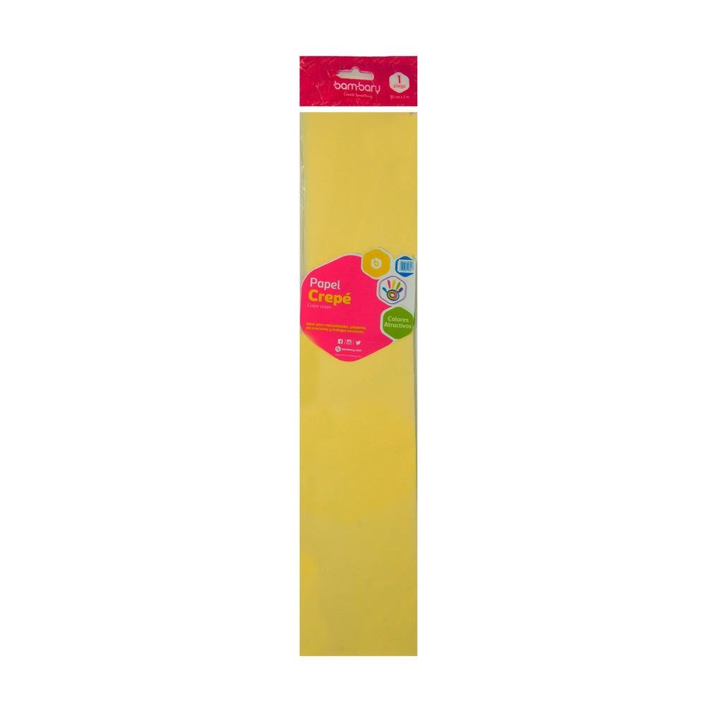 Papel Crespón Bambary Amarillo 50 cm x 2 m