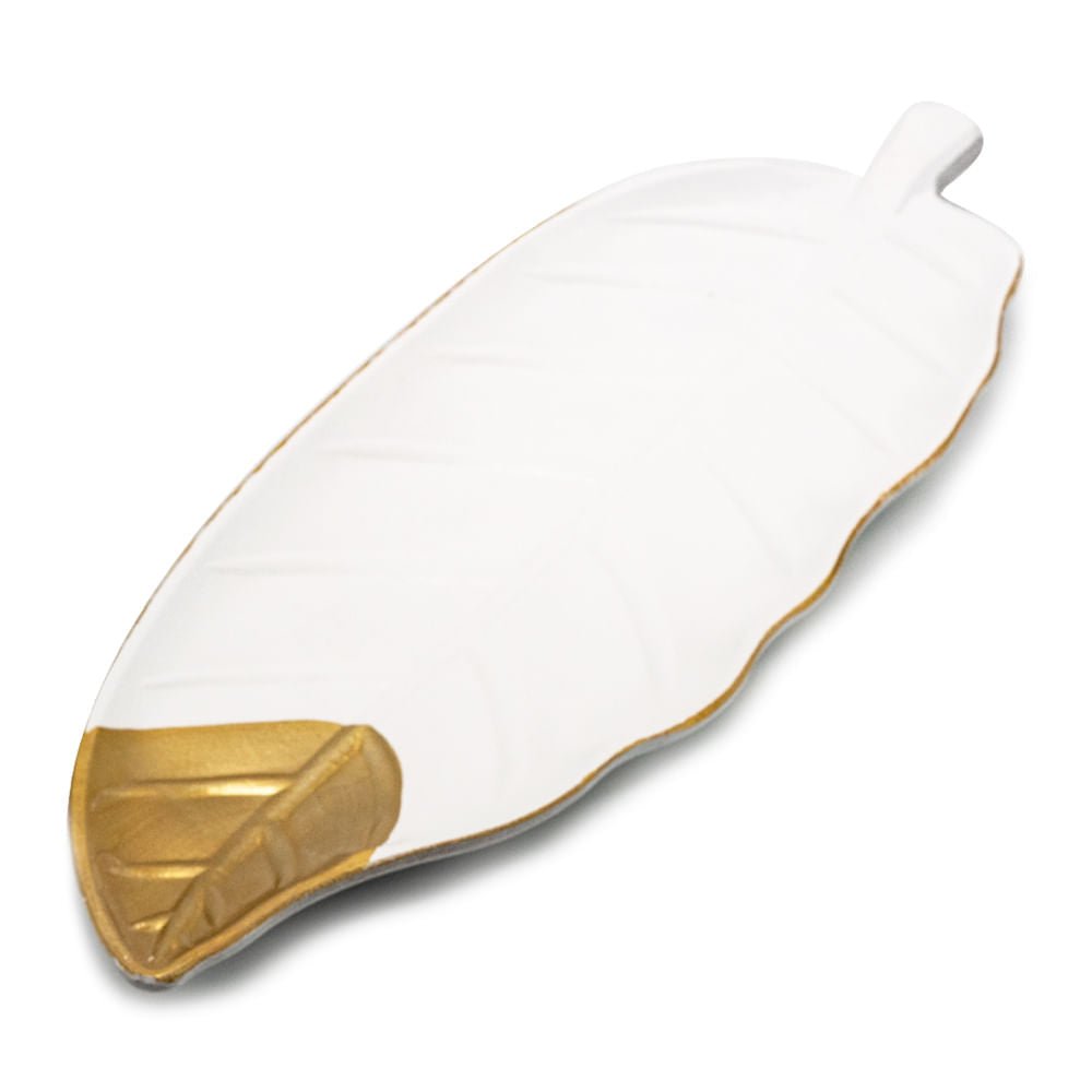 Plato Decorativo Home Elegance en Forma de Hoja 48 cm x 16.5 cm