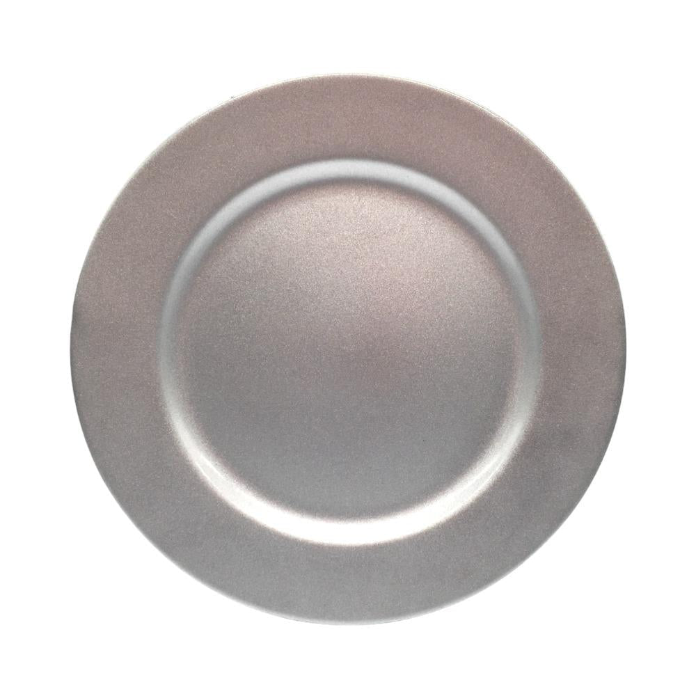 Plato Decorativo Redondo 33Cm Plateado