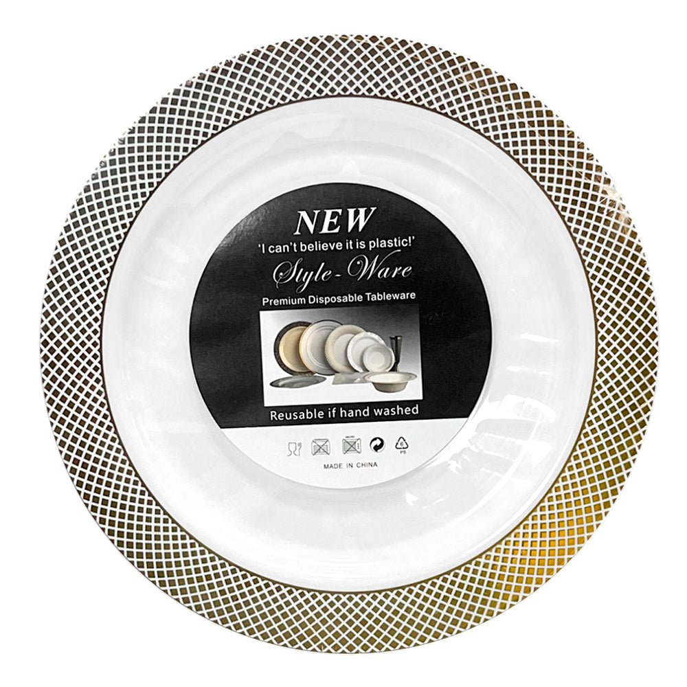 Plato Llano Reutilizable de 10" Home Elegance 10 Piezas / Dorado - Home Elegance - Titan.com.pa - 2100000033454