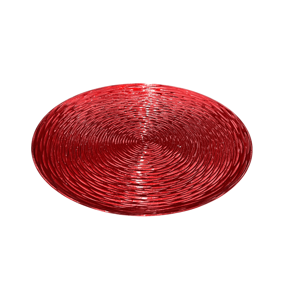 Plato Redondo Decorativo 30 Cm Rojo - Montefiori Christmas - Titan.com.pa - 7453121087185