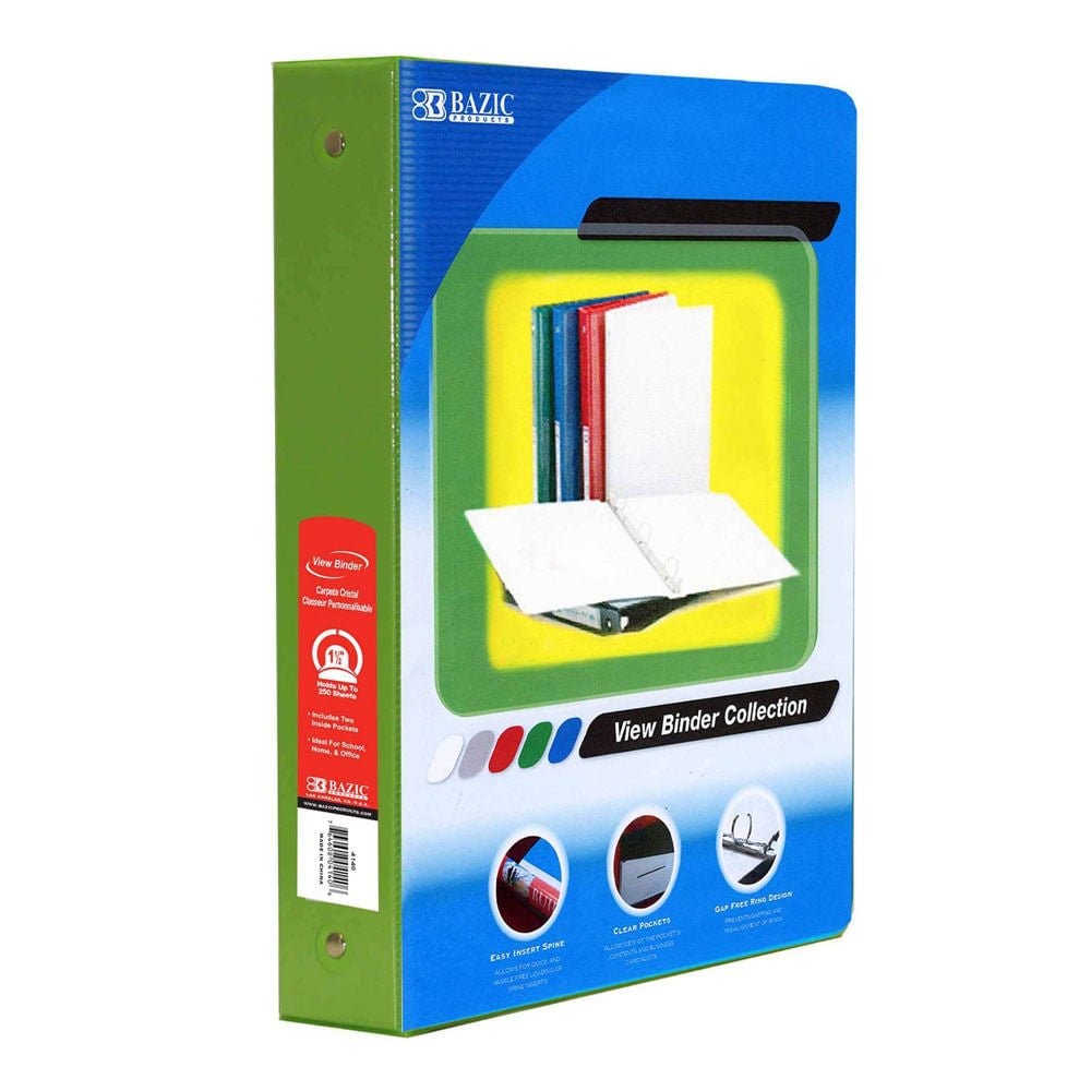 Portafolio de 3 Aros Bazic Con 2 Bolsillo