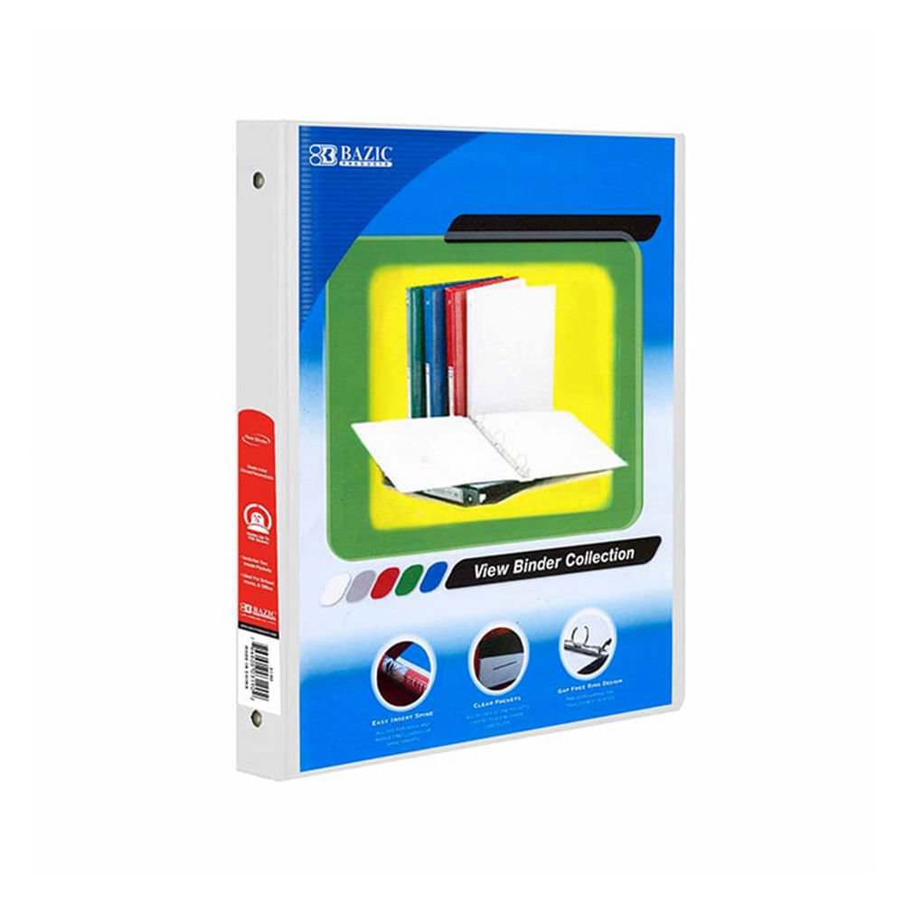 Portafolio de 3 Aros Bazic Con 2 Bolsillo de 1/2"