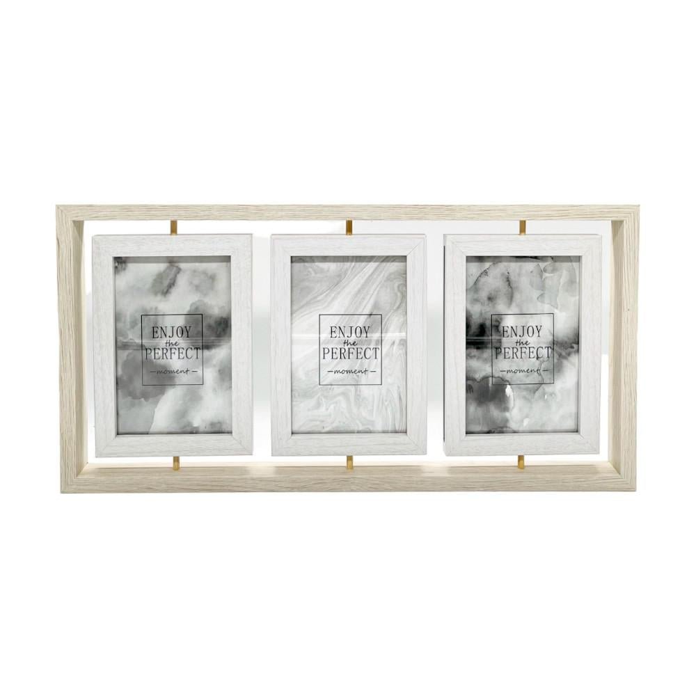 Portarretrato Home Elegance Con Marco de Madera 3 Piezas 4"x 6"