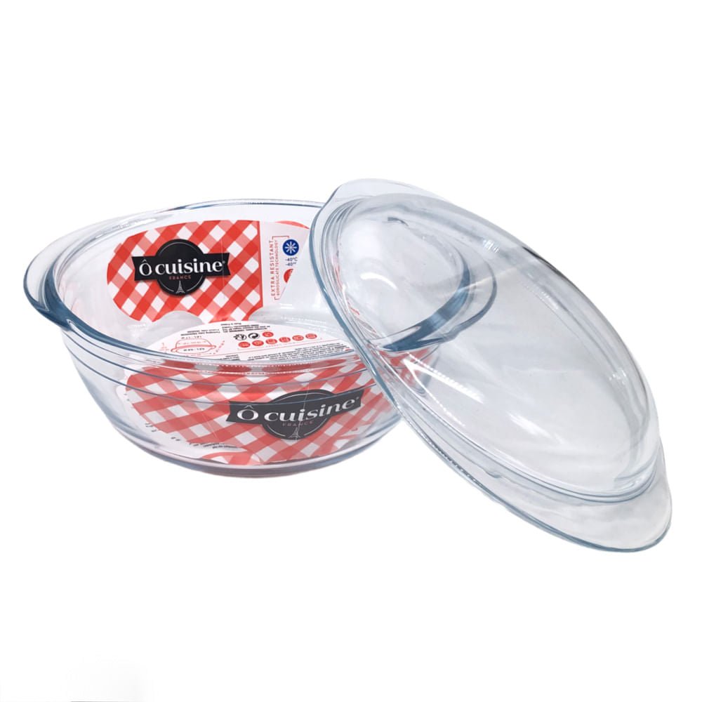 Refractario de Vidrio O cuisine Redondo Con Tapa de 1.6 L