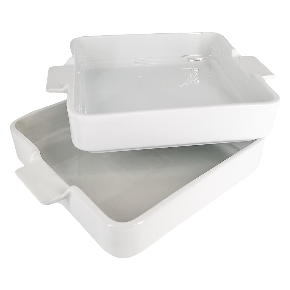Refractario Tabletops de Porcelana Rectangular 2 Piezas
