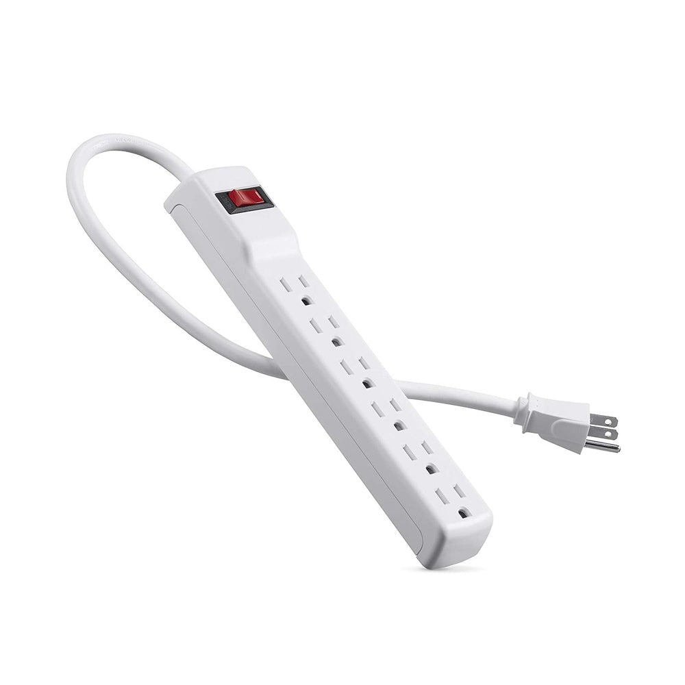 Regleta Polarizada de 6 Tomacorrientes 125 V Blanca - TOTAL - 11170505