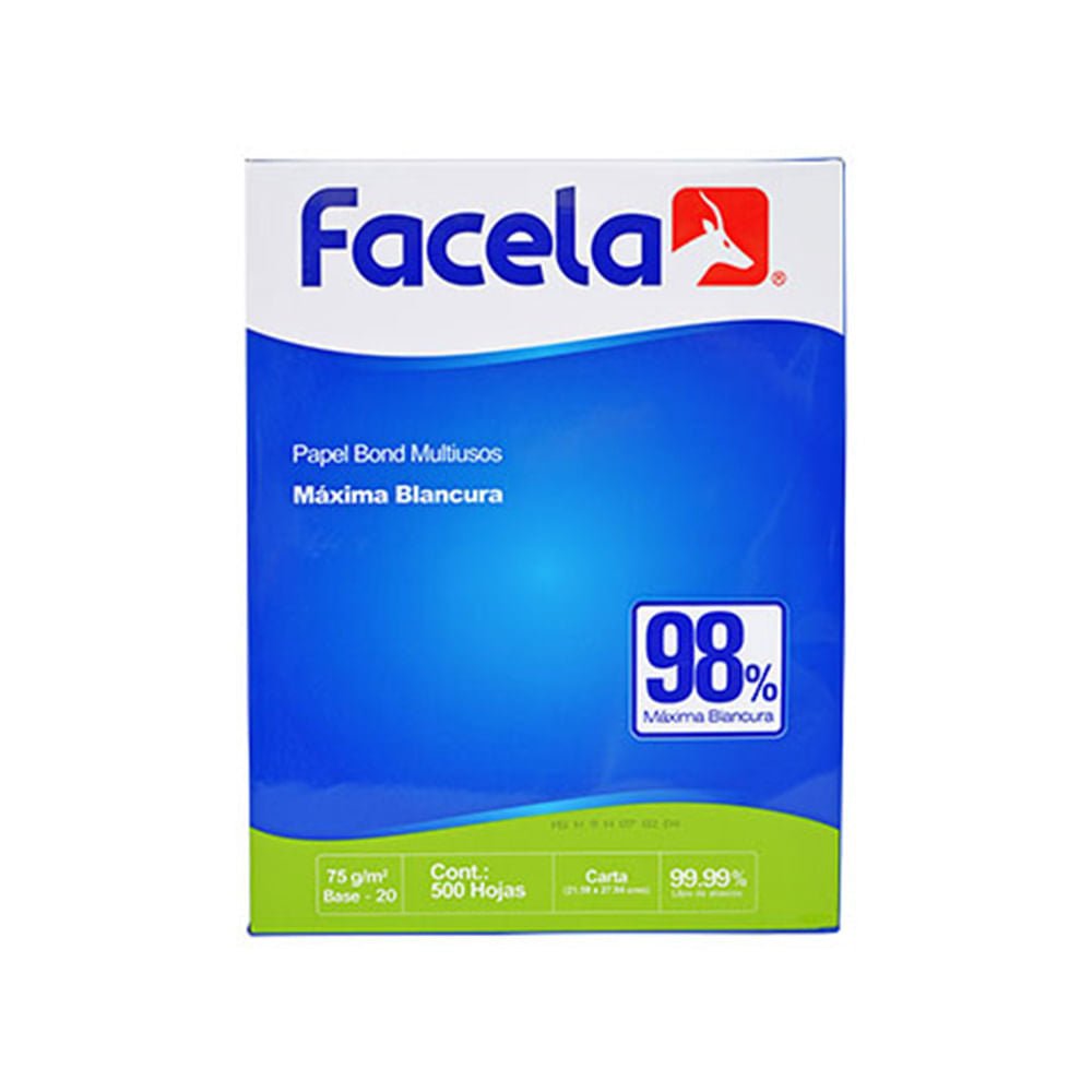 Resma de Hojas Blancas Facela 8 1/2" x 11" - 50 Piezas