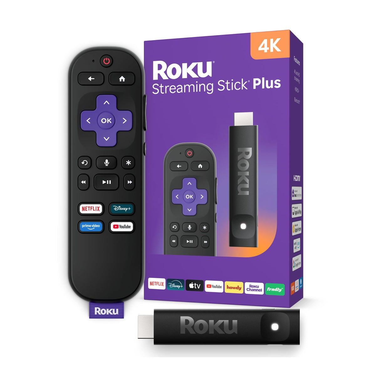 Reproductor Streaming Roku Streaming Stick Plus 2025 Negro - ROKU - 11157197