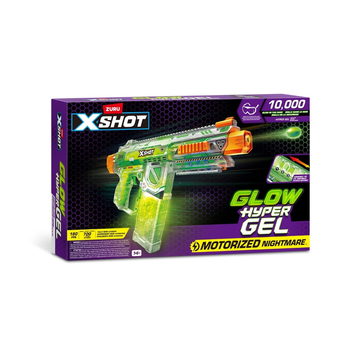 Lanzador X-Shot Hyper Gel Grande Brilla en la Oscuridad - ZURU X-SHOT - 11089904