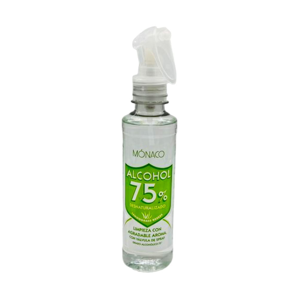 Alcohol Monaco 75% Desnaturalizado de 8 Onzas Aroma Limon