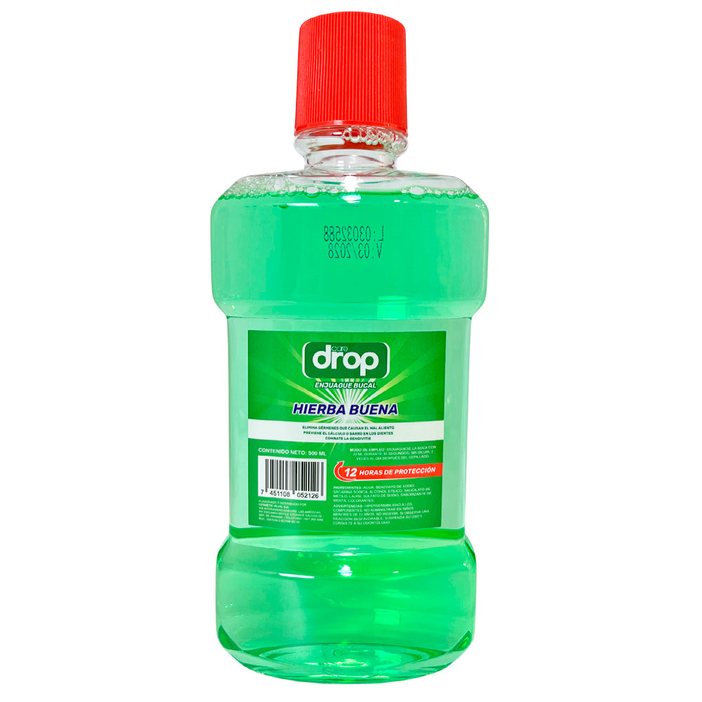 Enjuague Bucal Caredrop De Hierbabuena 500 ML