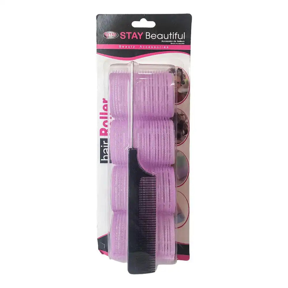 Set de Rollos y Peinilla Stay Beautiful de Velcro - Surtido
