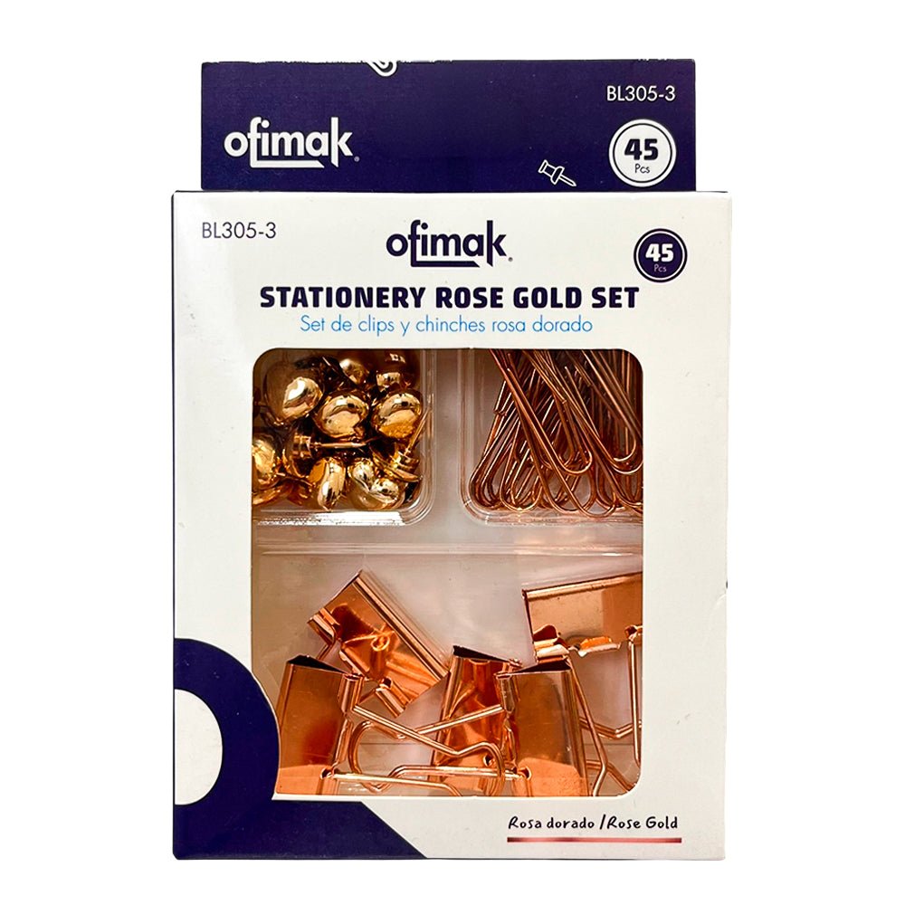 Set de Clips y Ganchos Ofimak / Color Rose Gold - Ofimak - Titan.com.pa - 641956820436