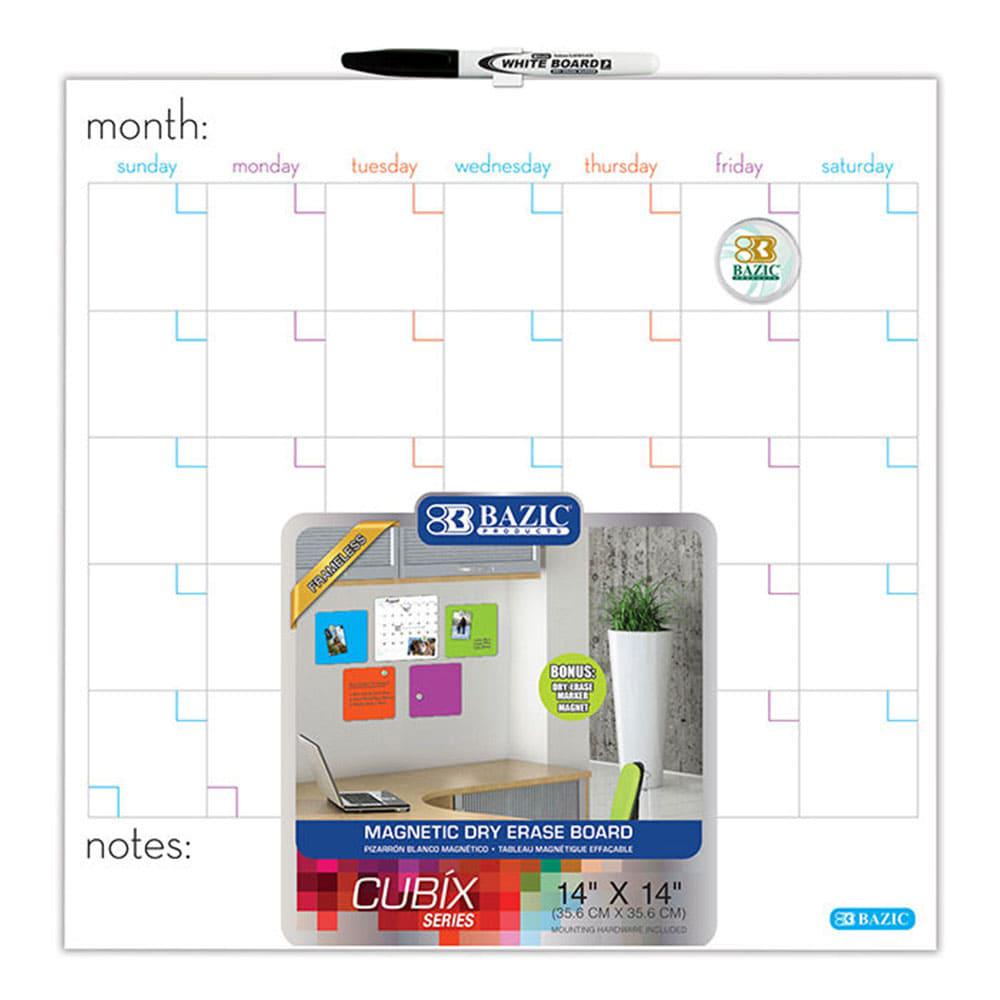 Tablero Calendario Magnético Bazic 14" x 14"
